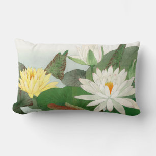 Cojín Lumbar Nymphaea lotus, grabado en madera japonés, 1917