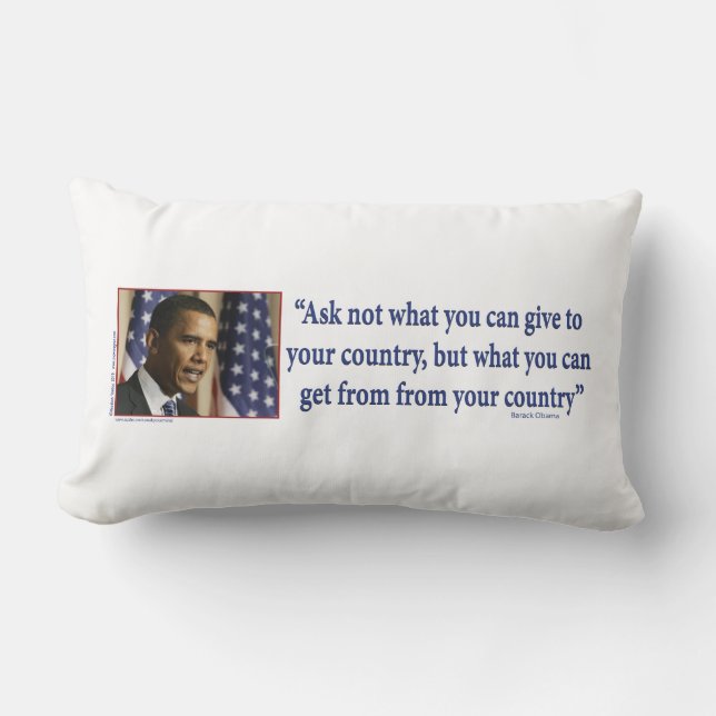 Cojín Lumbar Obmana Pregunta qué puedes obtener de tu país (Anverso)