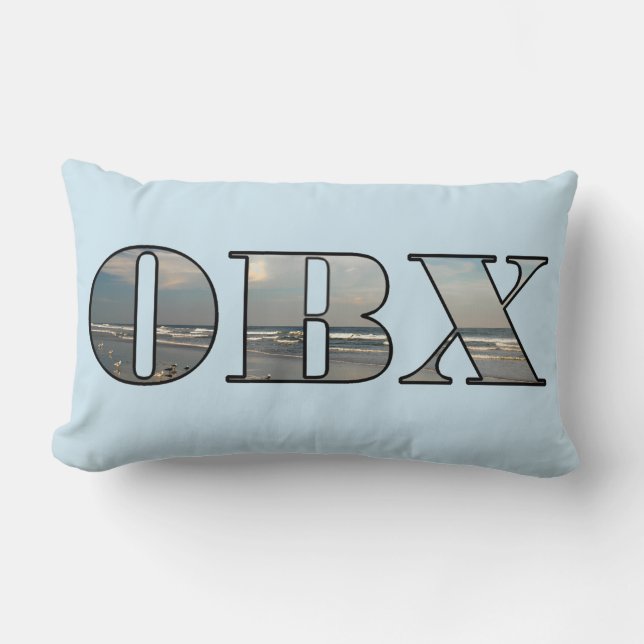 Cojín Lumbar OBX Beach Text (Anverso)