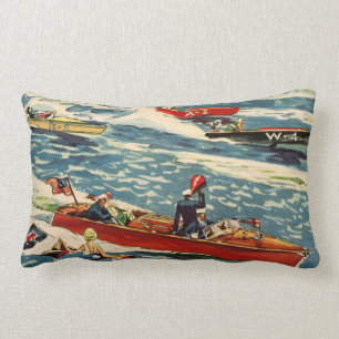 Cojín Lumbar Océano de la fila de la antigüedad del vintage d