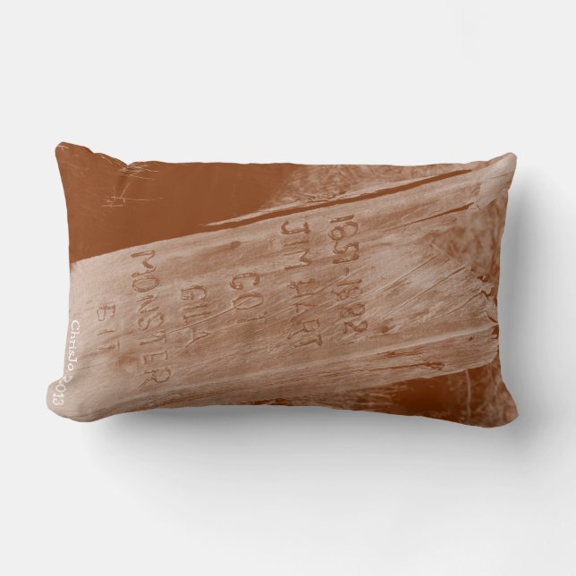 Cojín Lumbar Oda divertida a un canalla de tumbas de madera de  (Anverso)