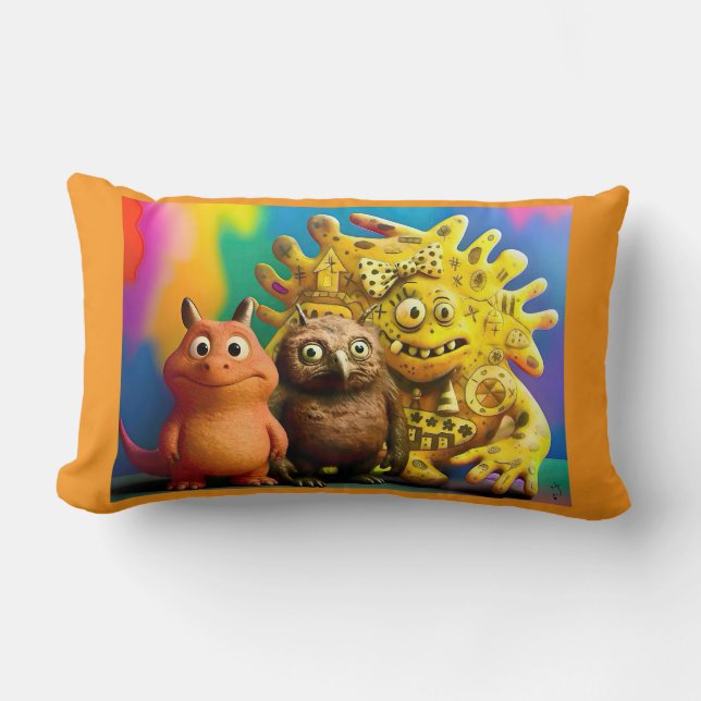 Cojín Lumbar OddFriends Trio Colorful Pillow (Anverso)