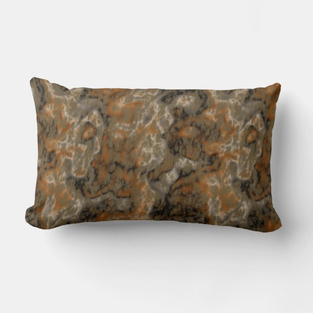 Cojín Lumbar oliva dorada y abstracto negro (Anverso)