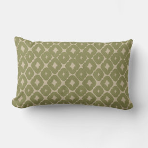 Cojín Lumbar Olive and cream Boho Geometric Throw Pillow