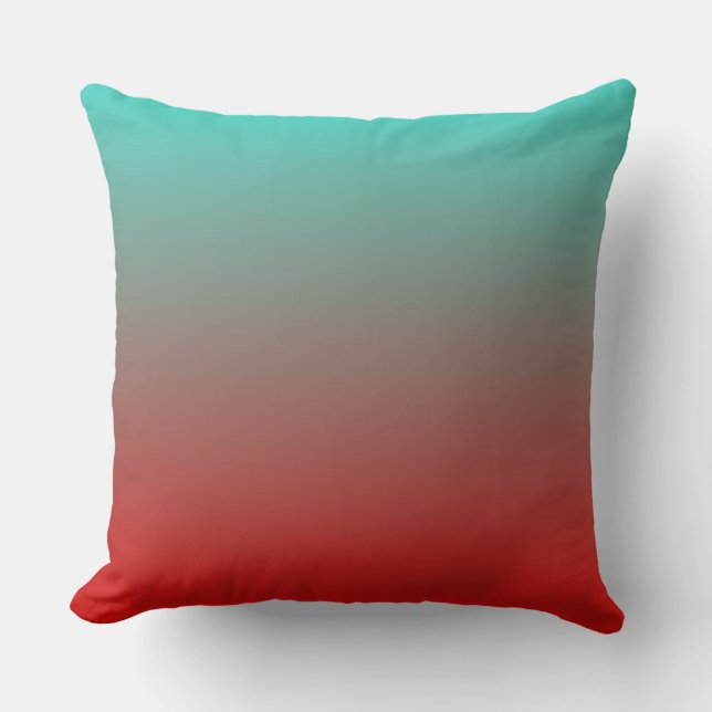 Cojín Lumbar Ombre rojo turquesa (Anverso)