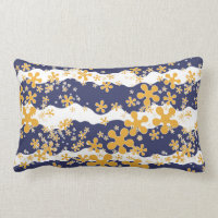 Ondas, azul marino, amarillo mostaza, blanco, flor