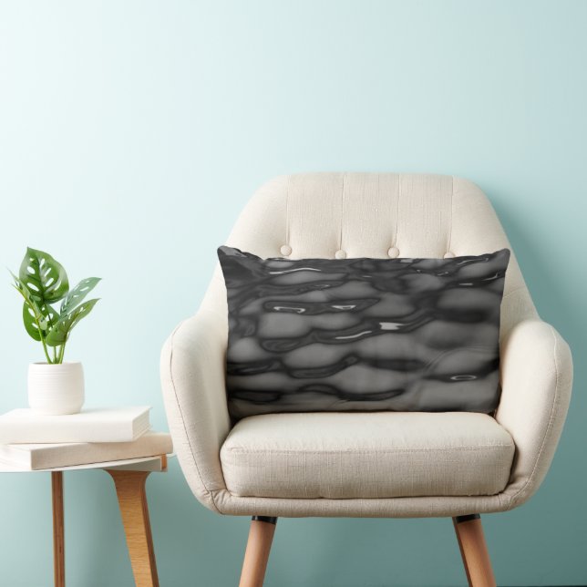 Cojín Lumbar Ondas de agua negras (Silla)