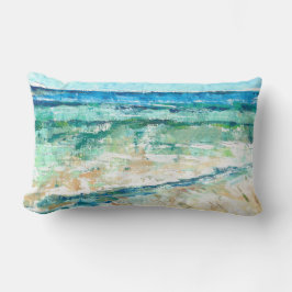Cojín Lumbar Ondas de arte de playa abstractas