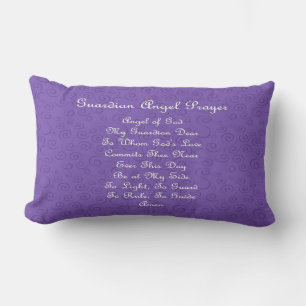 Cojín Lumbar Oración del Ángel de la Guarda Púrpura