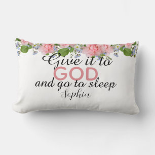 Cojín Lumbar Oración nocturna personalizada floral cristiana