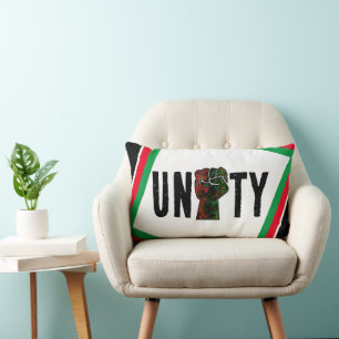 Cojín Lumbar orgullo negro bandera panafricana roja verde puño