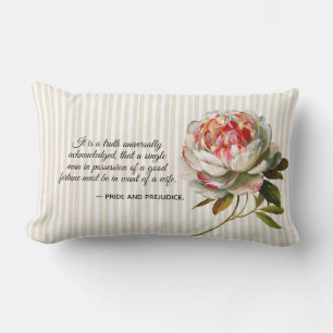 Cojín Lumbar Orgullo y Prejuicio precioso estampado floral raya