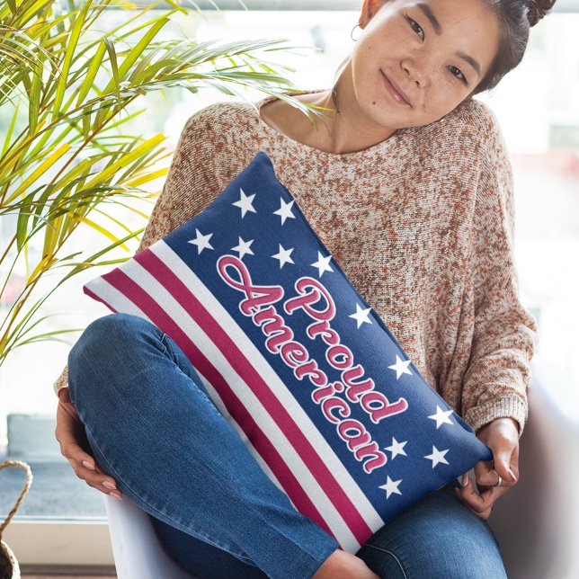 Cojín Lumbar Orgullosas estrellas estadounidenses y bandera de  (Subido por el creador)