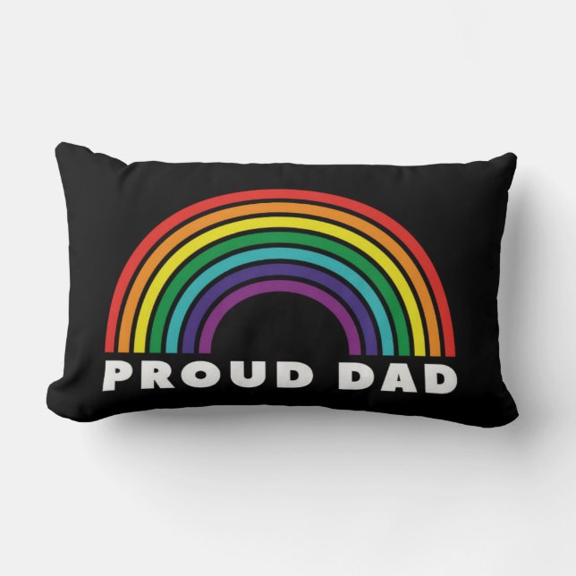 Cojín Lumbar Orgulloso padre arcoiris (Anverso)