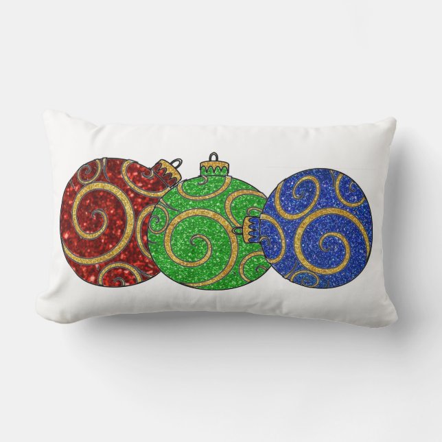 Cojín Lumbar Ornamentos del navidad (Anverso)