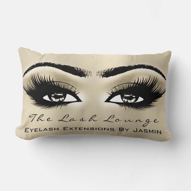 Cojín Lumbar Oro Champaigne Makeup Ojos Encender Belleza (Anverso)