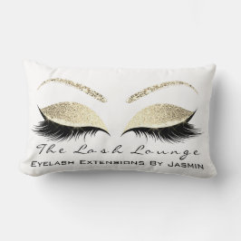 Cojín Lumbar Oro Champaigne Makeup Ojos Lazas Blancas
