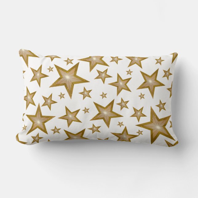 Cojín Lumbar "Oro" Estrellas blanco 'Texto' lumbar blanco (Anverso)