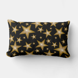 Cojín Lumbar "Oro" Estrellas Negro 'Texto' oro lumbar
