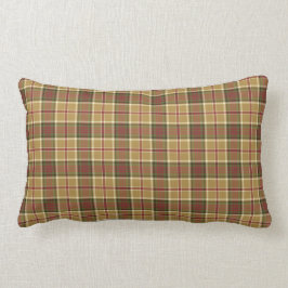 Cojín Lumbar Oro, Moss Green y Red Plaid