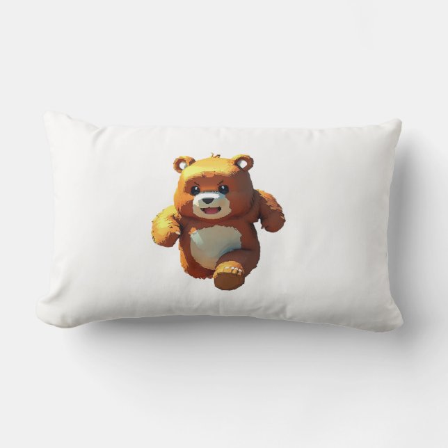 Cojín Lumbar Oso de Bebé Feliz Cubierto por Slime (Anverso)