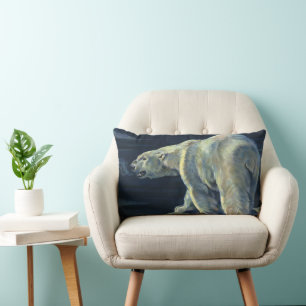 Cojín Lumbar Oso Polar Antiguo, Animales de la Vida Marina Árti