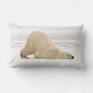 Cojín Lumbar Oso polar arañándose sobre tundra congelada