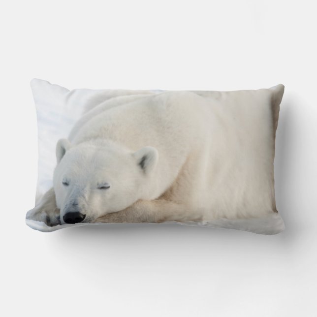 Cojín Lumbar Oso polar en invierno (Anverso)