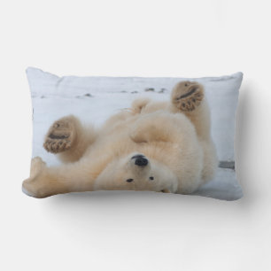 Cojín Lumbar oso polar, Ursus maritimus, cachorro rodando 3