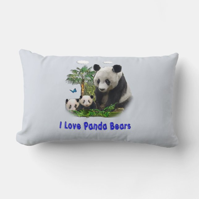 Cojín Lumbar Osos Panda (Anverso)