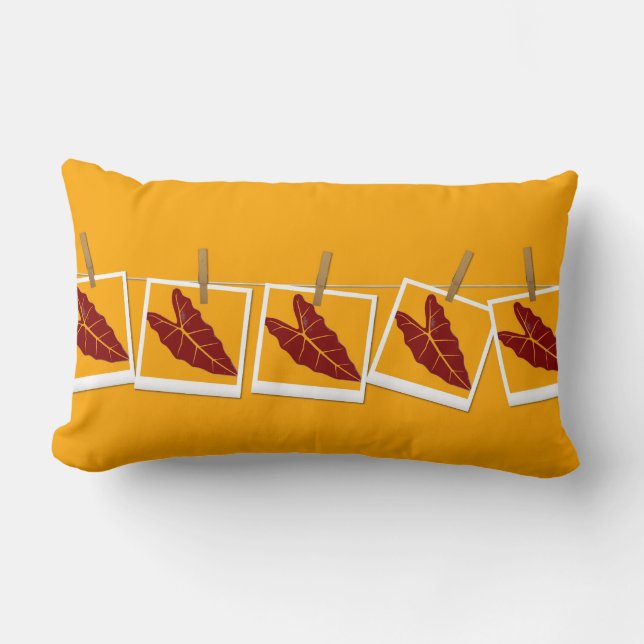 Cojín Lumbar Otoño amarillo de la hoja de arte 2 (Anverso)