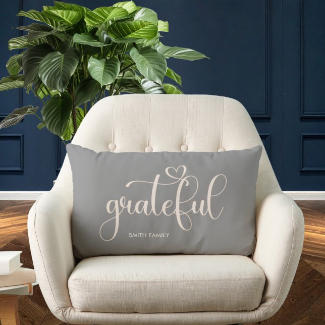 Cojín Lumbar Otoño Gris Personalizado Agradecido (Subido por el creador)