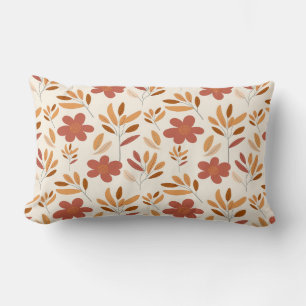 Cojín Lumbar Otoño sin foco Patrón floral de otoño