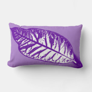 Cojín Lumbar Otoño violeta de la hoja de arte