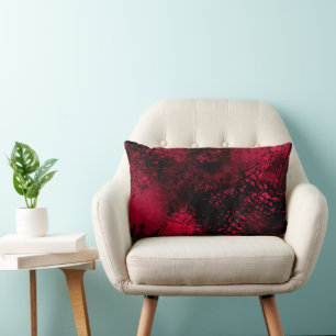 Cojín Lumbar Paint Splatt Efecto Rojo y Negro
