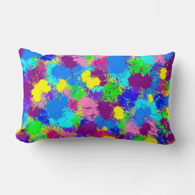 Cojín Lumbar Paint Splatter (Anverso)