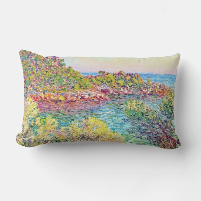Cojín Lumbar Paisaje cerca de Monte Carlo (por Claude Monet) (Anverso)