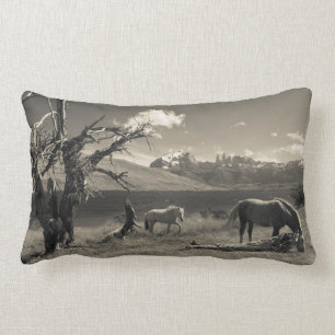 Cojín Lumbar Paisaje con caballos