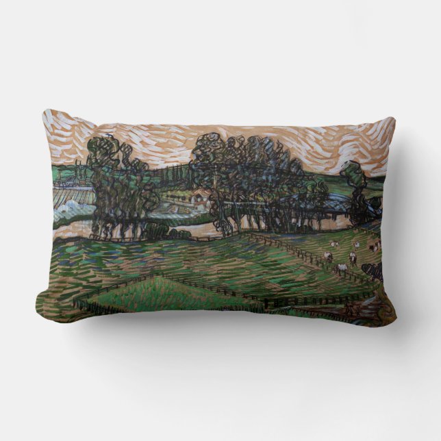 Cojín Lumbar Paisaje con puente sobre el Oise (van Gogh) (Anverso)