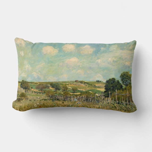 Cojín Lumbar Paisaje Country Meadow (por Alfred Sisley) (Anverso)