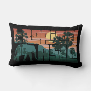 Cojín Lumbar Paisaje Retro Sunset Asia Tailandia - Tipografía