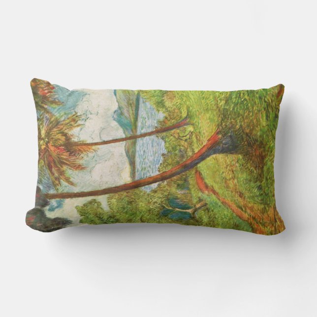 Cojín Lumbar Paisaje tropical en Martinica (Charles Laval) (Anverso)