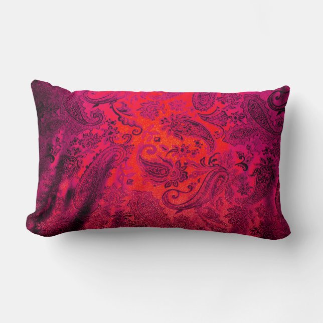 Cojín Lumbar Paisley púrpura (Anverso)