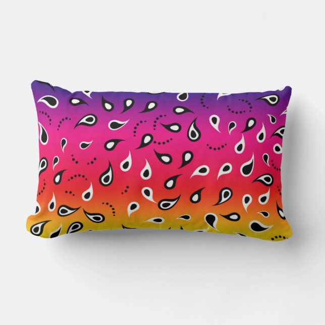 Cojín Lumbar Paisley Rainbow (Anverso)