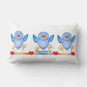 Cojín Lumbar Pájaro azul de la felicidad