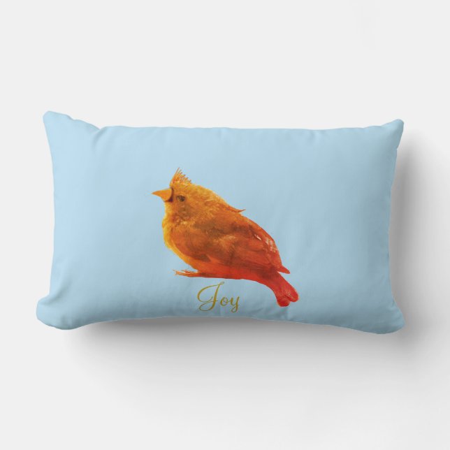 Cojín Lumbar Pájaro Cardinal Rojo Lindo (Anverso)