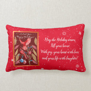 Cojín Lumbar Pájaros cardinales en el Personalizar del árbol de