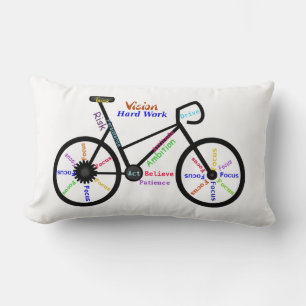 Cojín Lumbar Palabras motivacionales, ciclismo, ciclismo, mujer