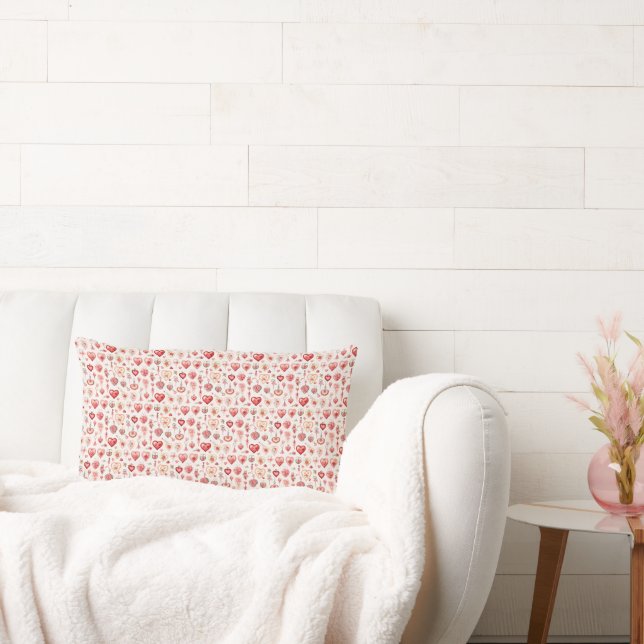 Cojín Lumbar Paleta apasionada: adornos de San Valentín (Sofá)