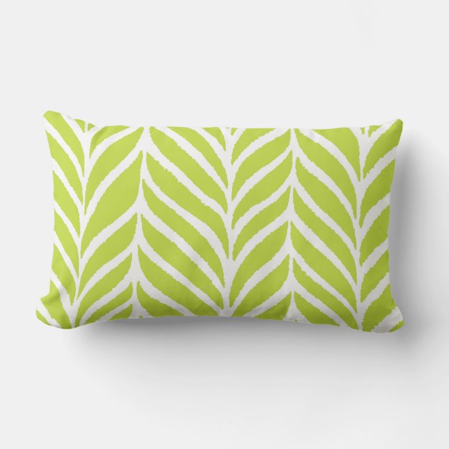Cojín Lumbar Palm Leaves Pattern Chartreuse Green (Anverso)